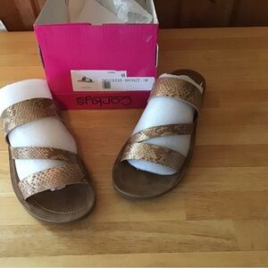 Women’s Corkys Bronze Strappy Sandals 10